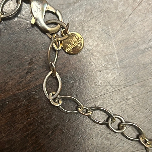 Stella & Dot Cream Faux Stone Ivory Clear Crystal Bib Gold Fiona Necklace - Picture 5 of 6